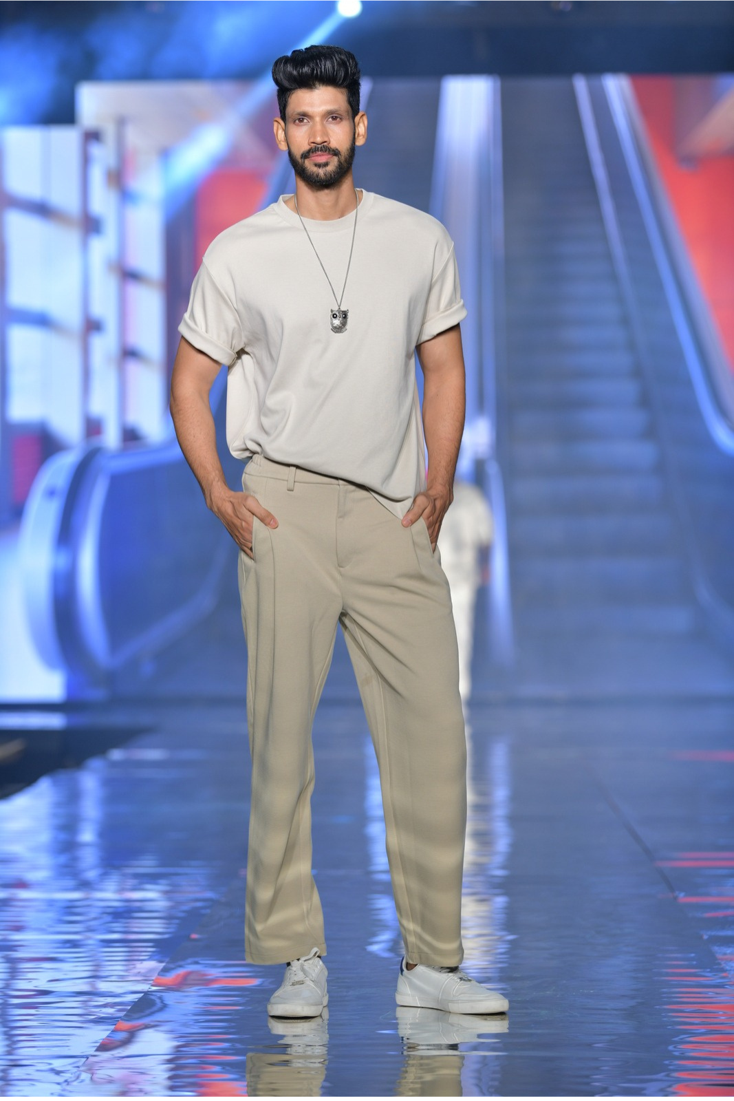 Premium polyester fabric for suits, blazers, and formal wear by Panam Texfab