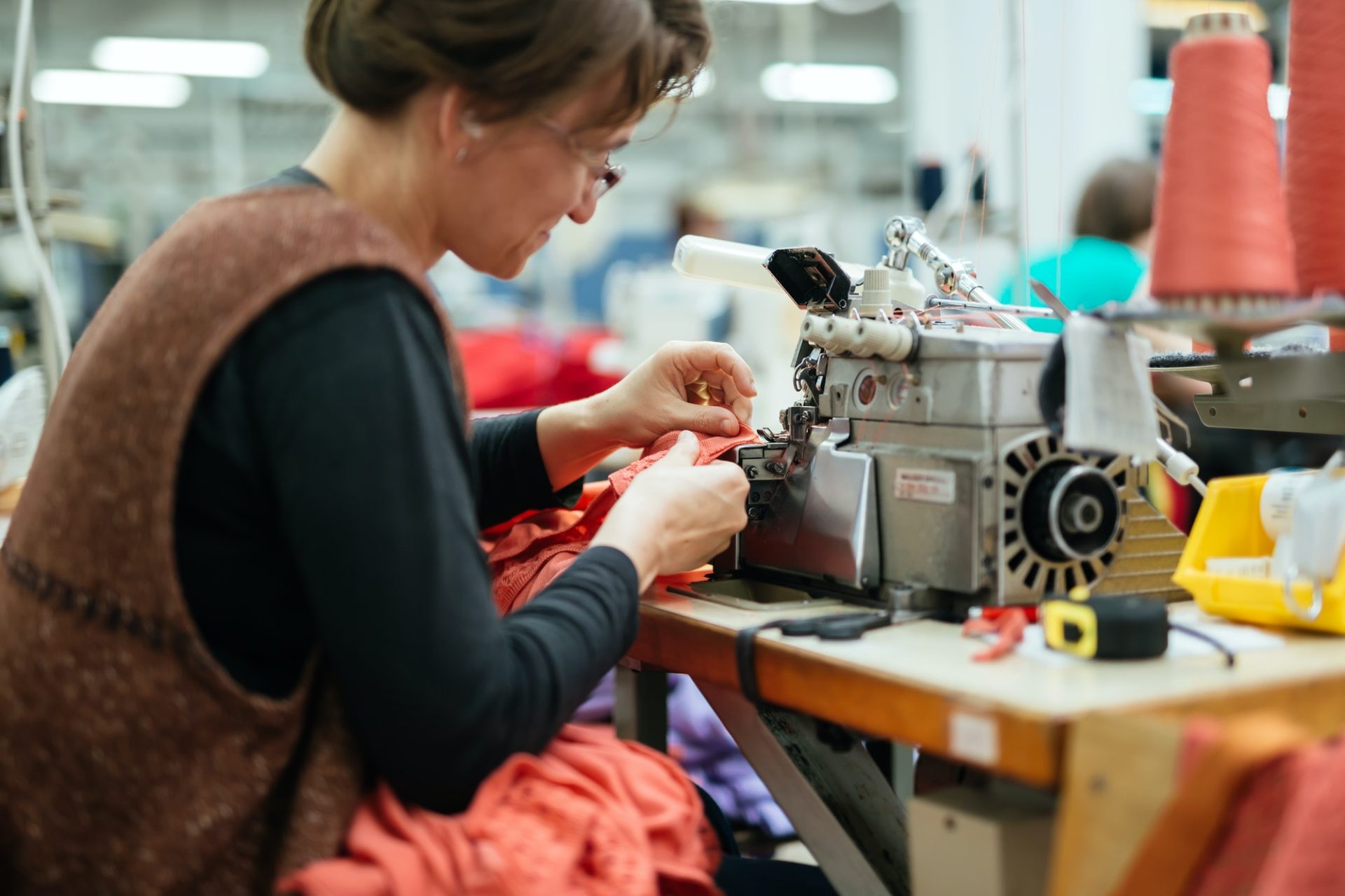 Woman working in textile industry