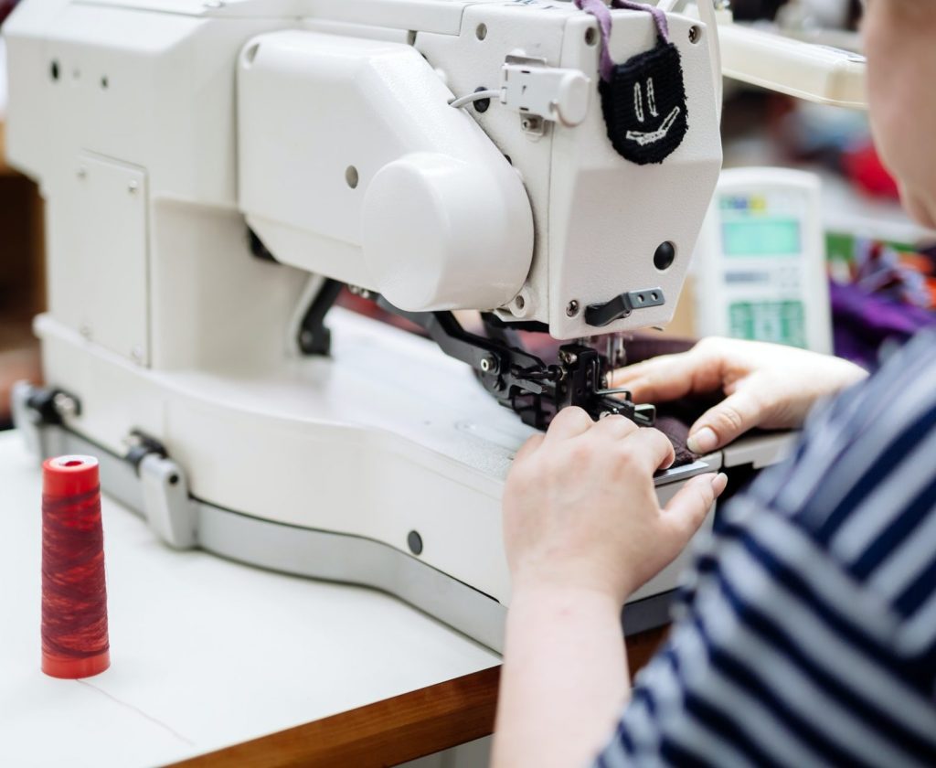 Woman working in textile industry